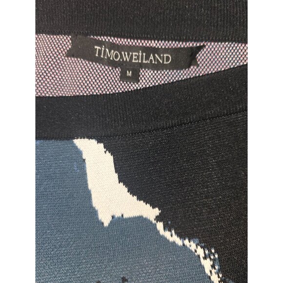 TIMO WEILAND Pull-on Stretch Knit Pencil Deedra Skirt Graphic Print Size M - Picture 3 of 3